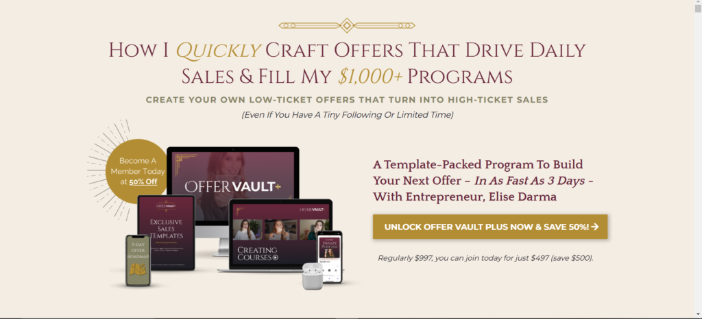 Elise Darma – Offer Vault Plus