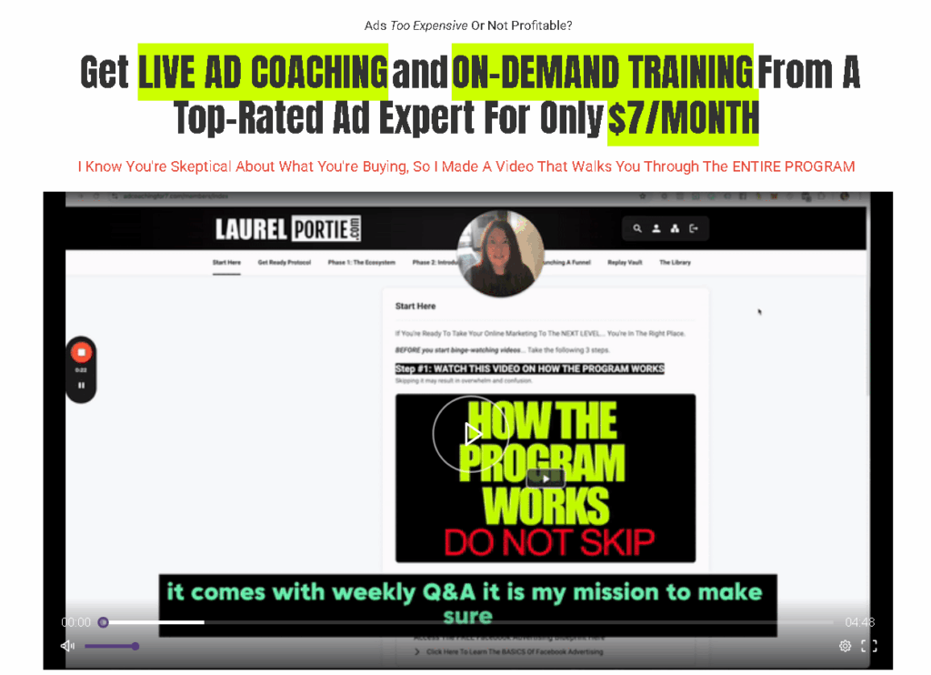 Laurel Portie – Expert Ad Coaching For 7 Dollar Ads