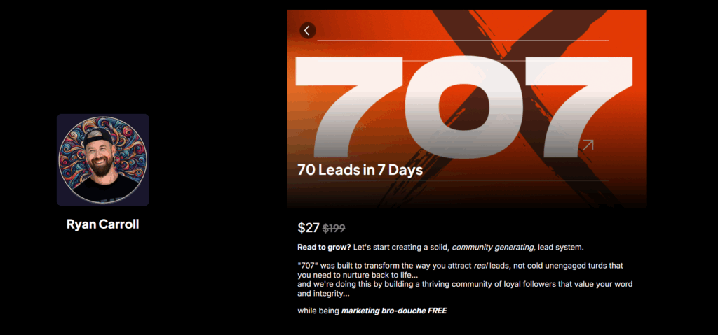 70 Leads in 7 days by Ryan Carroll