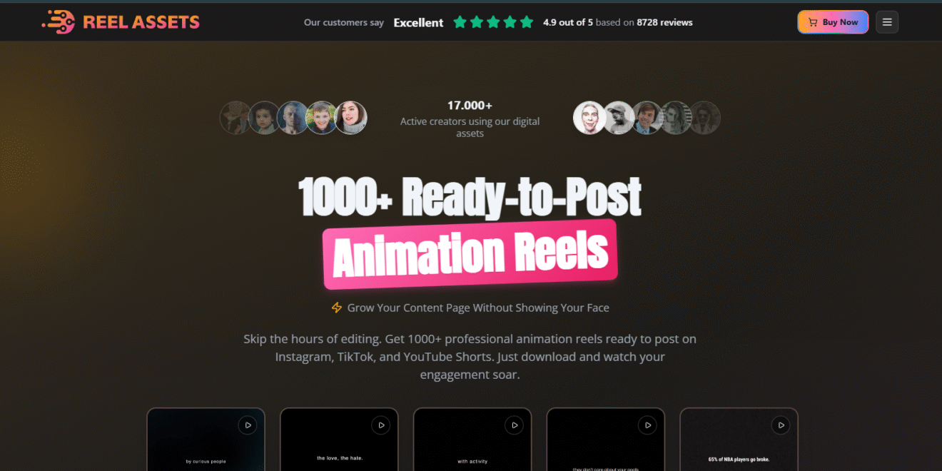 Reel Assets – 1000+ Ready-to-Post Animation Reels
