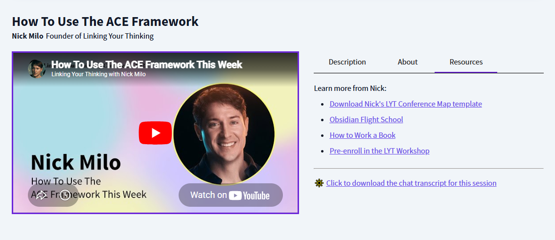 Nick Milo – The Linking Your Thinking workshop 2026